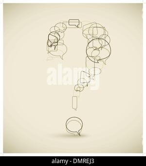 Question mark made from blue speech bubbles Stock Vector
