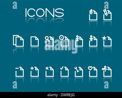 Set of simple white icons Stock Vector