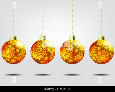 Christmas balls over elegant background. EPS 8 Stock Vector