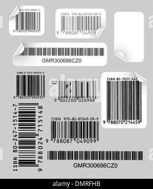 Set of  labels with bar codes Stock Vector