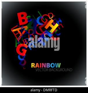 vector background illustration with rainbow letters Stock Vector Image ...