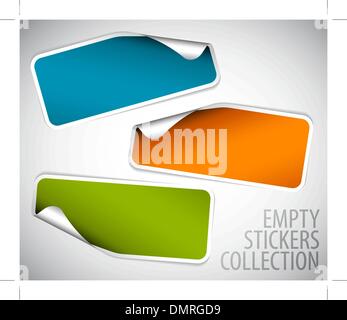Set of blank rectangle stickers Stock Vector