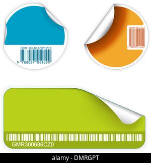 Set of fresh labels with bar codes Stock Vector