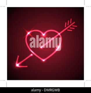 Red heart with arrow Stock Vector