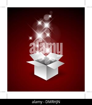 Magic gift box with a big surprise - christmas illustration Stock ...