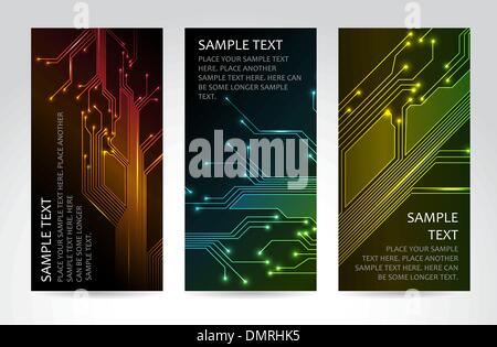 Set of modern technical banners Stock Vector
