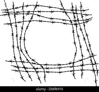 barbed wire frame Stock Vector