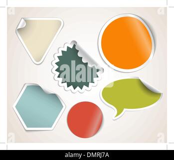 Retro colored labels badges and stickers Stock Vector