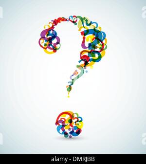 Big question mark made from smaller question marks Stock Vector