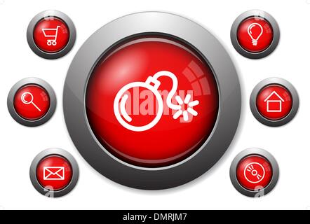 Colorful glassy web buttons Stock Vector