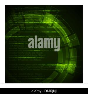 Abstract dark green technical background Stock Vector