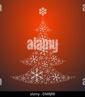 Christmas tree made from snowflakes Stock Vector