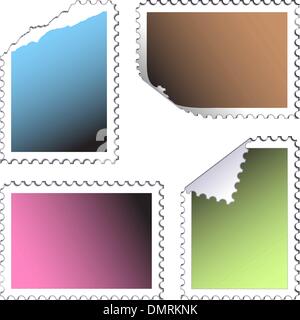 set of empty post stamps Stock Vector