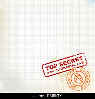 Paper with Top Secret stamps Stock Vector