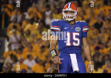 Florida Gators quarterback Tim Tebow (15) is flushed from the pocket during  first quarter action against the Cincinnati Bearcats at the Louisiana  Superdome in New Orleans on January 1, 2010. UPI/A.J. Sisco