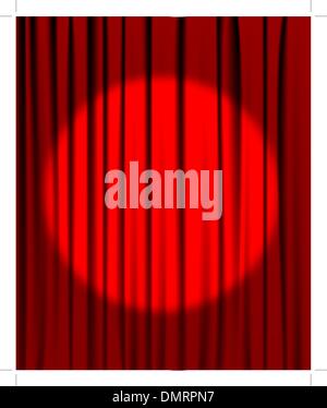 Curtain from the theatre with a spotlight Stock Vector