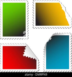 set of empty post stamps Stock Vector