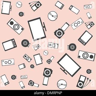 Electronic background texture from many objects vector Stock Vector