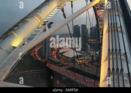 Structure of the Singapore Flyer. A ride on the Singapore Flyer Ferris Wheel. Singapore. Stock Photo