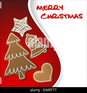 Christmas card with gingerbreads Stock Vector