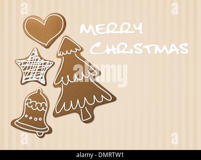 Christmas card - gingerbreads Stock Vector