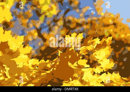Autumn leafs on the tree Stock Vector