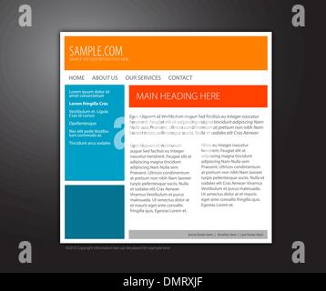 Simple customizable website template Stock Vector
