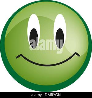 Emoticon with smiley face, yellow web icon Stock Vector