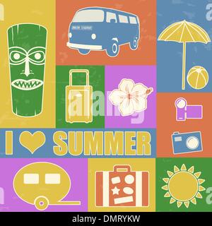 Vintage summer poster Stock Vector