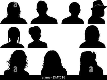 Set Of Men And Women Heads Stock Vector