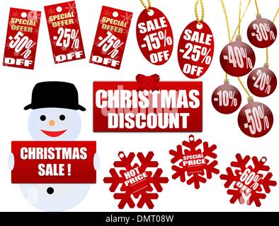 christmas price tags and labels Stock Vector