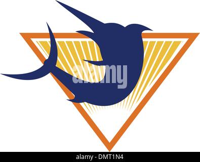 blue marlin jumping Stock Vector