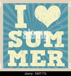 I love summer poster Stock Vector