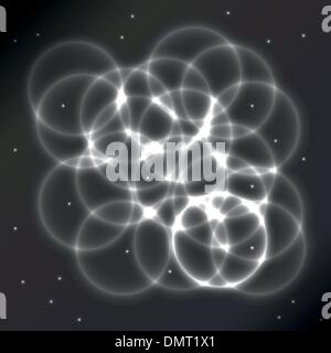 Shiny circles on an abstract background Stock Vector