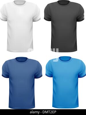 Black and white and color men t-shirts. Design template. Vector Stock Vector