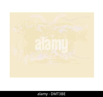 old paper with Samurai silhouette Stock Vector