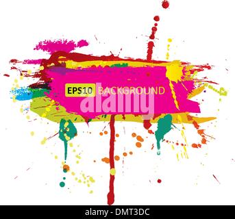 Colorful grunge banner with ink splashes Stock Vector
