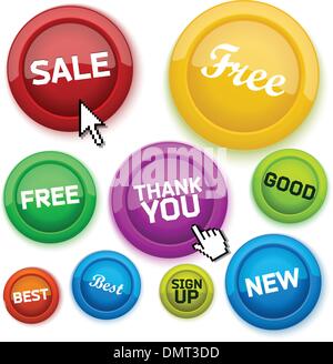 Cool glossy buttons for your business website. Stock Vector