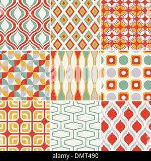 retro seamless abstract geometric pattern Stock Vector