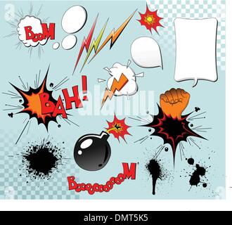 Big set of comic elements for your design Stock Vector