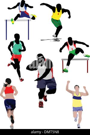 Set of some kinds of athletics. Vector illustration Stock Vector