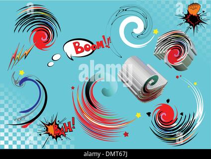 Big set of comic elements for your design Stock Vector