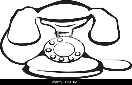 retro telephone symbo Stock Vector