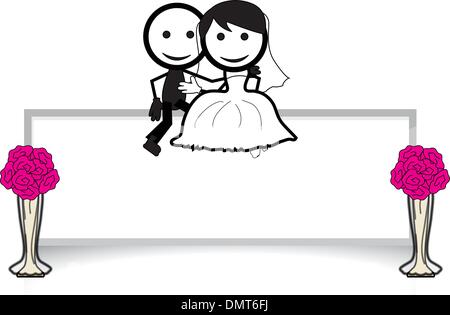 stick figure wedding Stock Vector