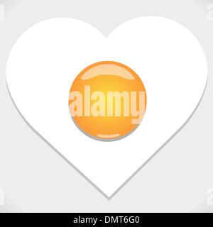 Heart shape from fried egg Stock Vector
