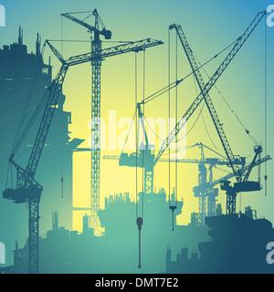 Tower Cranes Stock Vector