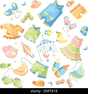 set of baby clothing Stock Vector