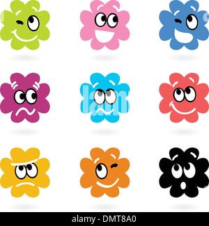 Cute bacteria or monster vector collection isolated on white Stock Vector