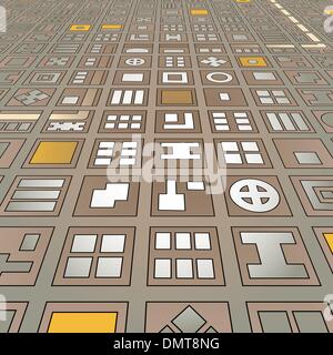 Angled grid city Stock Vector