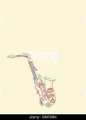 Saxophone with musical notes Stock Vector